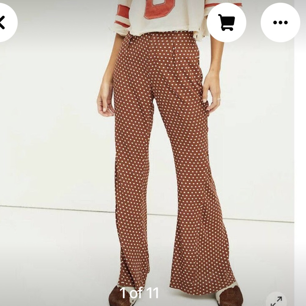 Free people polka dot flair pants